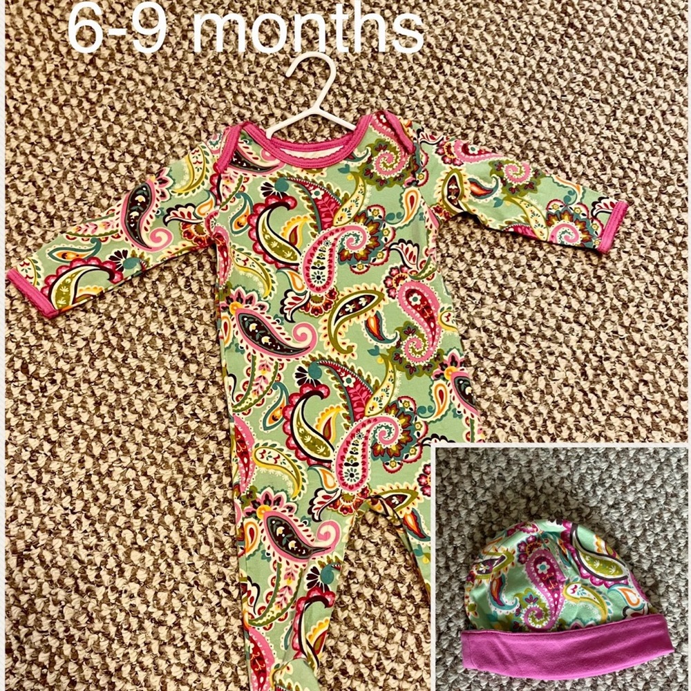 Vera Bradley Paisley Kids One Piece - Green and Pink